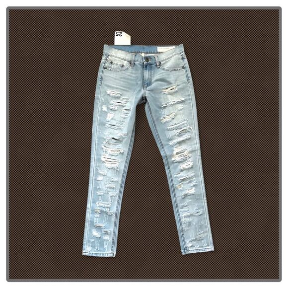 Rag & Bone The Dre Boyfriend Skinny Jean Thrasher Size 25 $295 - Picture 2 of 16